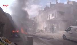 مشاهد من القصف الجوي على الأحياء السكنية في مدينة #تلبيسة بريف #حمص الشمالي