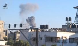#شاهد إحدى الغـارات الاسرائيلية التي استهدفت حي الزيتون شرق غزة اليوم