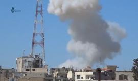 قصف لقوات النظام بصواريخ الفيل على أحياء درعا البلد