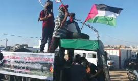 #مباشر وصول وحدة " الكوشوك" للانضاما إلى المتظاهرين في فعاليات جمعة #المقاومة_خيارنا شرق مدينة غزة