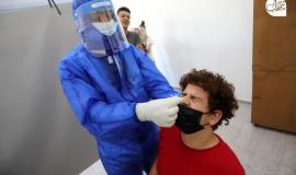 فحص كورونا في غزة -أرشيف-