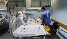 مريض كورونا في مستشفى بغزة -أرشيف-