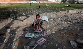 استهداف سابق لملاعب غزة