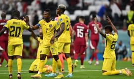 فرحة لاعبي الإكوادور بالفوز