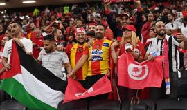 علم فلسطين في الملاعب القطرية خلال كأس العرب -أرشيف-