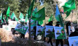 طلاب جامعة القدس يحتفلون بانطلاقة حركة حماس