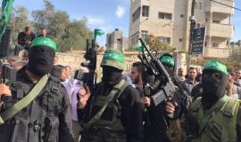 مقاومين من كتائب القسام في مخيم جنين