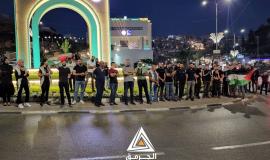 جانب من وقفة احتجاجية على مجزرة جنين