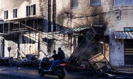 آثار الدمار في جنين جراء قصف طائرات الاحتلال