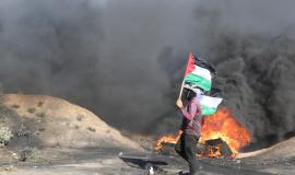 جانب من الوقفة الغاضبة شرق غزة