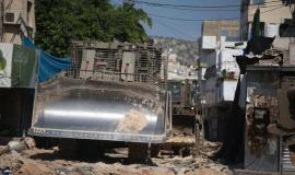 جانب من اقتحام جرافات الاحتلال لمخيم جنين