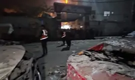 استهداف مدخل مستشفى كمال عدوان