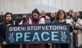 حاخامات يهود يعتصمون في مجلس الأمن مطالبين بوقف الحرب على غزة