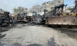 الاحتلال يستهدف المعدات الثقيلة والجرافات التابعة للبلديات واللجنة المصرية القطرية