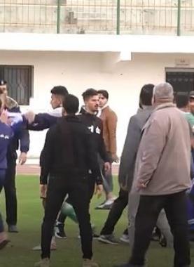 جانب من الأحداث في ملعب اليرموك