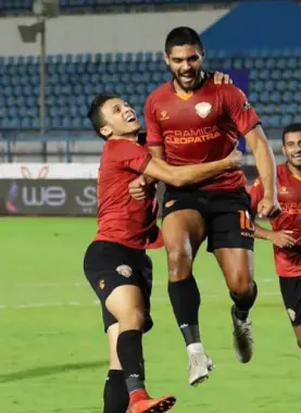 فرحة لاعبي سيراميكا بالهدف