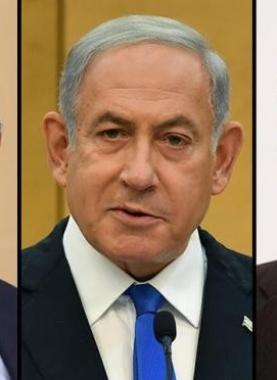 نتنياهو والوزيران المتطرفان سموتريتش (يمينا) وبن غفير (يسارا)