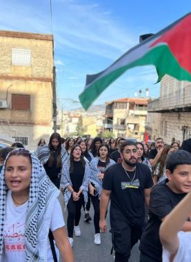 مسيرة في سخنين بالداخل الفلسطيني المحتل إحياء للذكرى الـ23 لهبّة القدس والأقصى