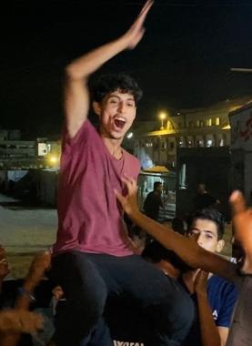 احتفال أهالي غزة بالهدنة