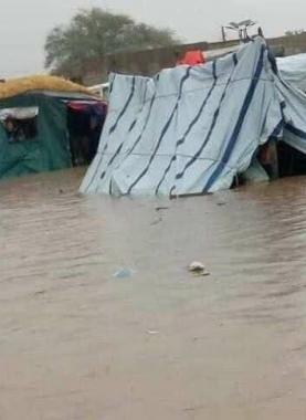 غرق خيام النازحين