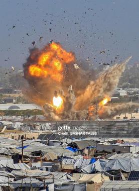 غارة اسرائيلية على مدينة خانيونس