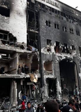 دمار واسع في مستشفى الشفاء في مدينة غزة