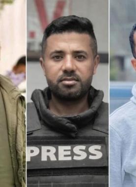 الصحفيين الثلاثة الذين قتلهم جيش الاحتلال الإسرائيلي بقصف سيارتهم أمس