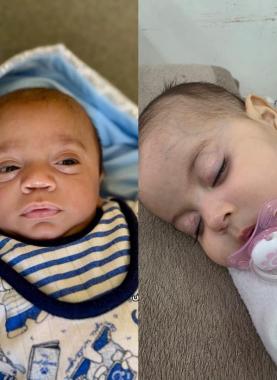 الرضيعة سناء عزّ الدين النمنم، والرضيع علاء أبو طه.