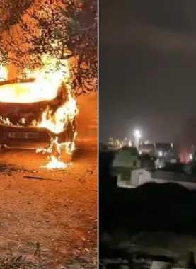 مستوطنون يحرقون منازل ومركبات في الفندقومية جنوب جنين