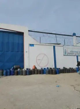 طوابير تعبئة الغاز في غزة -أرشيف-