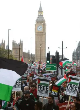 مسيرة مؤيدة لفلسطين في بريطانيا