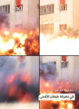 مشهد عقب تفجير المقاوم نبيل أبو عرجة دبابة "ميركافاه"