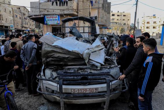 استهداف مركبة تتبع للشرطة بغزة