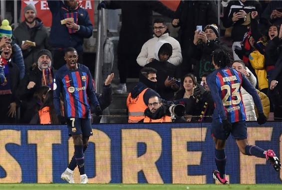 فرحة ديمبلي بالفوز