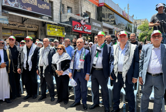 جانب من مشاركة اللجنة المركزية لفتح في المهرجان المركزي برام الله