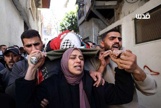 جماهير بيت لحم تشيع جثمان الطفل آدم دهمان في مخيم الدهيشة