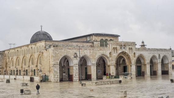 تساقط الأمطار في المسجد الأقصى المبارك