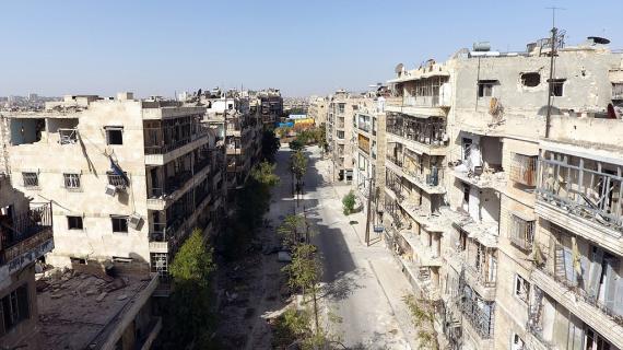 مشاهد جوية لأحياء مدينة #حلب المحاصرة