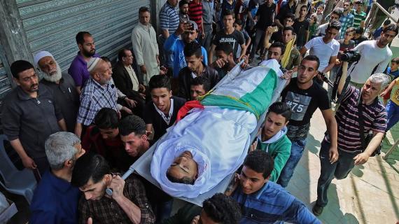 تشييع جثمان الشهيد الفتى جمال عفانة في رفح