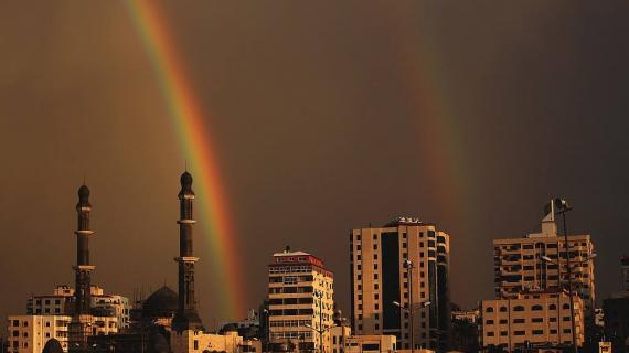 مدينة غزة بعد عاصفة أمطار غزيرة