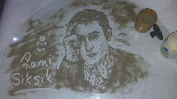 الرسم بالغبار ، عمل الفنان رامي السكسك