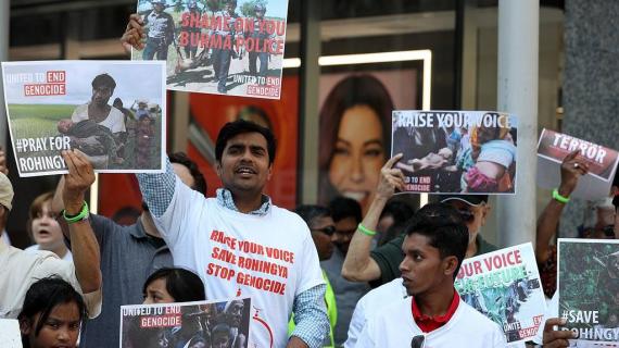 مظاهرة في مدينة شيكاغو الأمريكية رفضا للإبادة الجامعية التي يتعرض لها مسلمو الروهينغا
