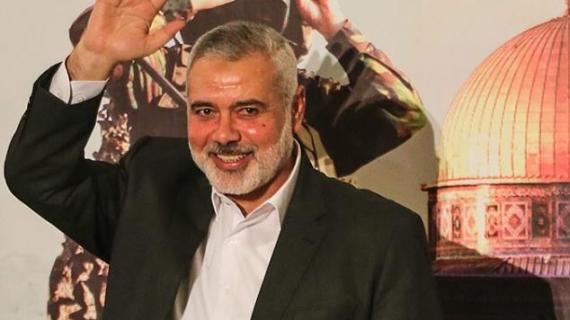 رئيس المكتب السياسي لحركة حماس اسماعيل هنية يلقي خطابه الأول منذ توليه رئاسة حماس