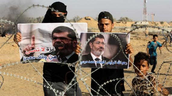 محمد مرسي ومواقفه مع غزة حاضرة في مسيرات العودة