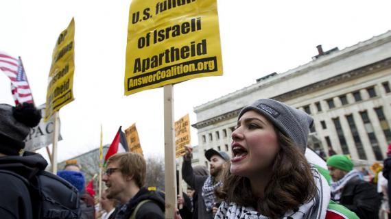 تظاهرة في واشنطن مع بدء مؤتمر لجنة الشؤون العامة الأميركية الإسرائيلية (أيباك)