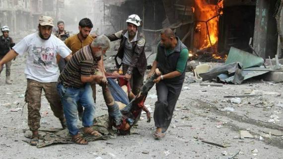 الطيران الروسي يرتكب مجزرة  بحق المدنيين السوريين في مدينة جسر الشغور