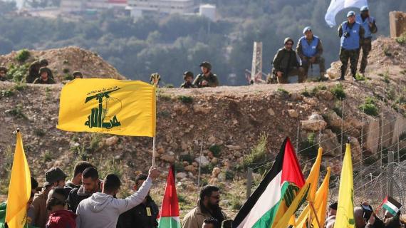 مظاهرة على الحدود بين لبنان وفلسطين المحتلة، رفضا لقرار ترامب بشأن القدس