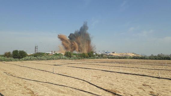 استهداف موقع حطين التابع للمقاومة شمال قطاع غزة .