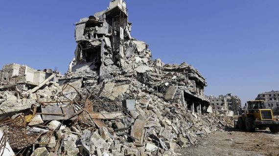 الدمار في البلدة القديمة بمدينة حلب