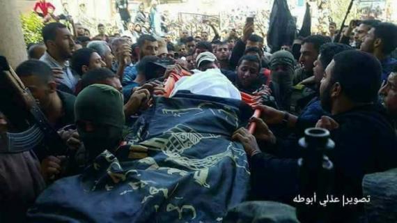 تشييع جثامين شهداء سرايا القدس الأربعة الذين ارتقوا أمس شرق رفح